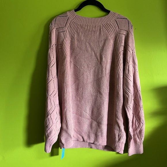 NWT Cupshe Mauve Cable Knit Sweater Size XL - Picture 4 of 5